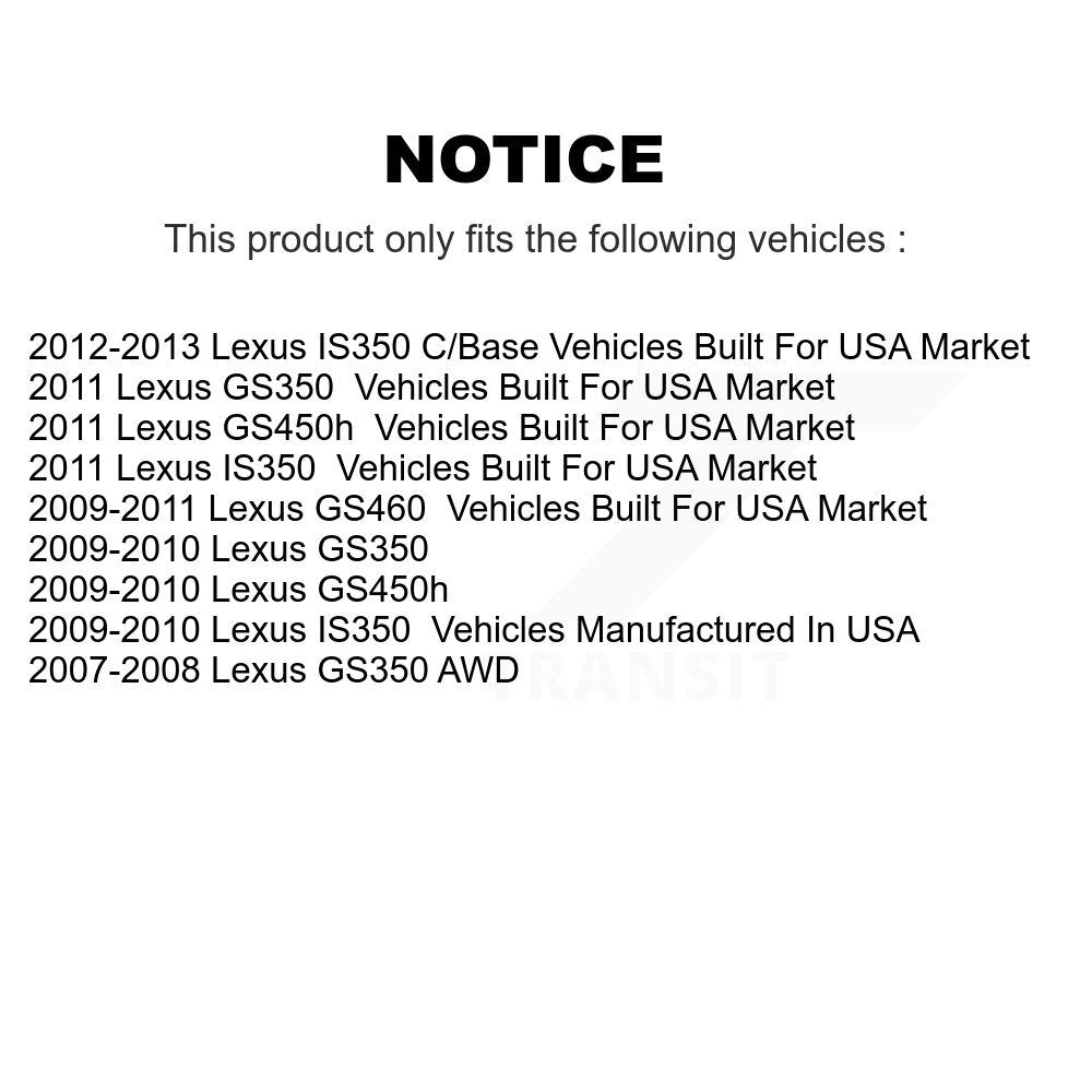 Front Rear Coated Brake Rotor Ceramic Pad Kit (6Pc) For Lexus GS350 IS350 GS450h