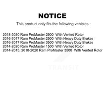 Charger l'image dans la galerie, Front Rear Coated Brake Rotor &amp; Ceramic Pad Kit For Ram ProMaster 1500 2500 3500