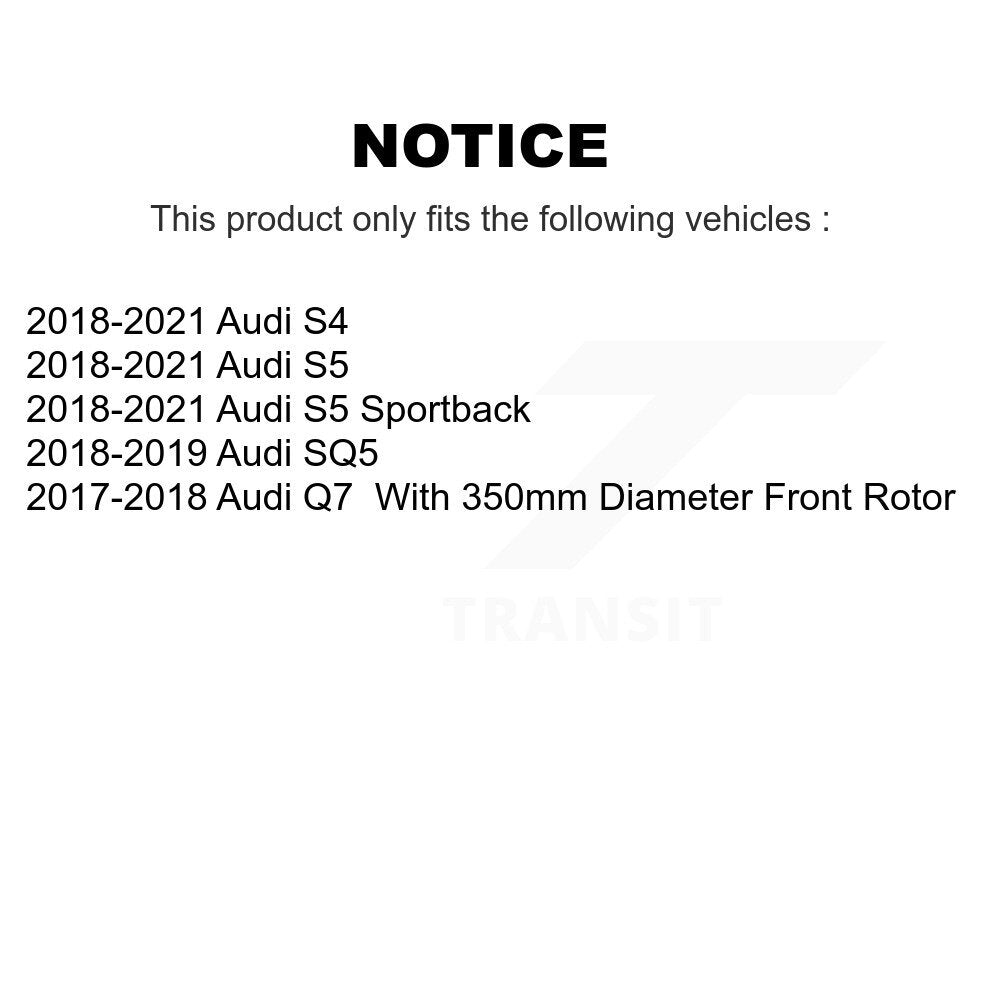 Front Coated Disc Brake Rotors & Ceramic Pad Kit For Audi Q7 SQ5 S5 S4 Sportback