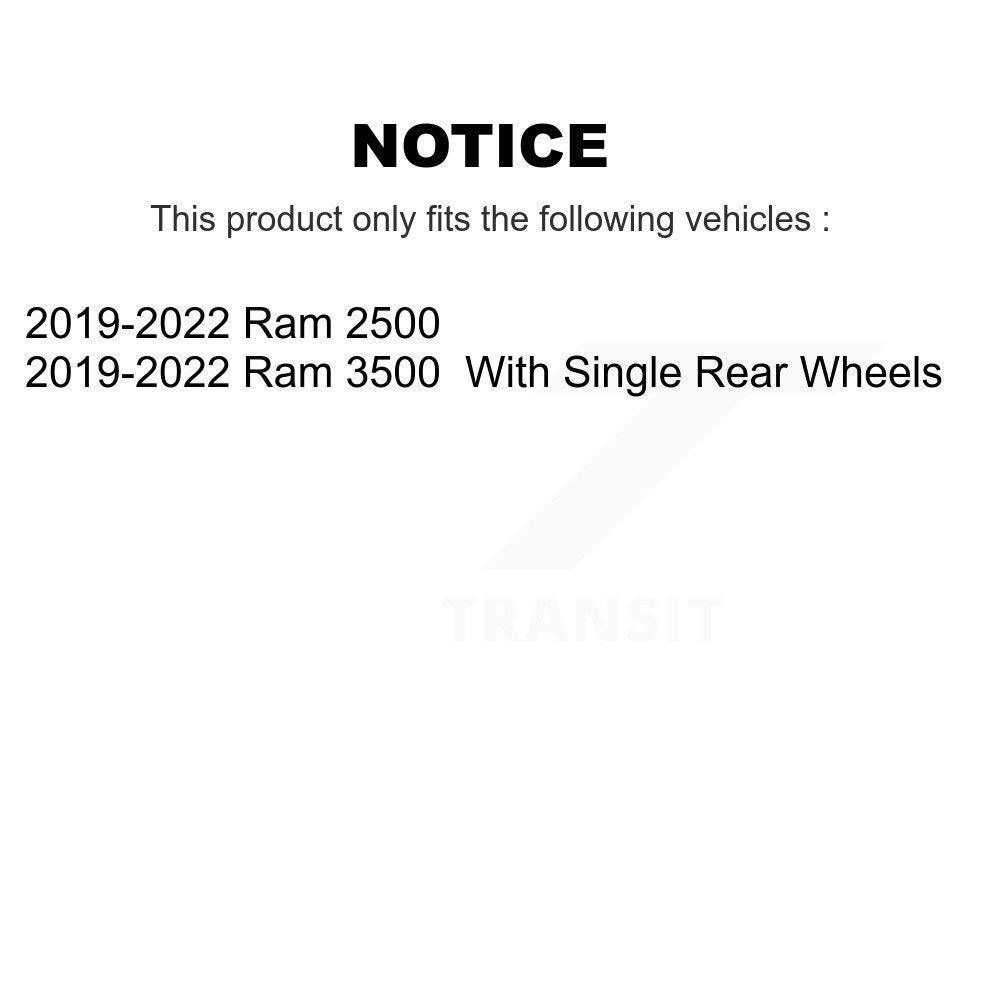 Rear Coated Disc Brake Rotors And Ceramic Pads Kit For 2019-2022 Ram 2500 3500