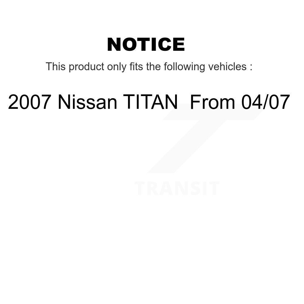 [Front+Rear] 2007 Nissan TITAN From 04 07 Premium Coated Rotors & Ceramic Pads Brake Kit For Max Braking