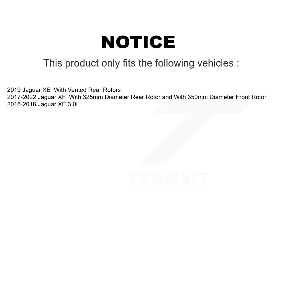 Rear Coated Disc Brake Rotors And Ceramic Pads Kit For Jaguar XE XF