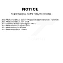 Charger l'image dans la galerie, Front Coated Disc Brake Rotors And Ceramic Pads Kit For Alfa Romeo Stelvio Giulia KGT-103258