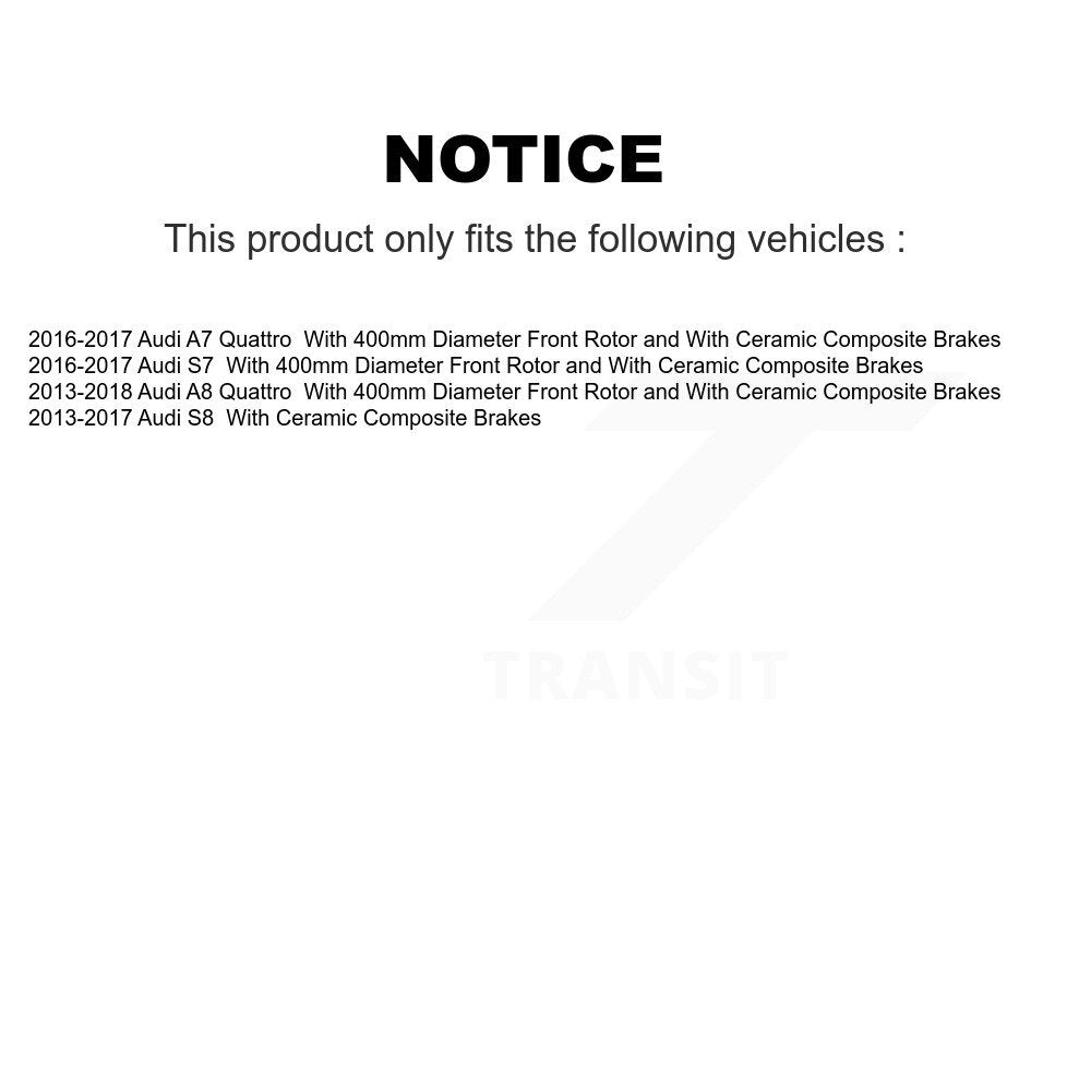 Front Coated Disc Brake Rotors And Ceramic Pads Kit For Audi A7 Quattro A8 S7 S8 S6 KGT-103266