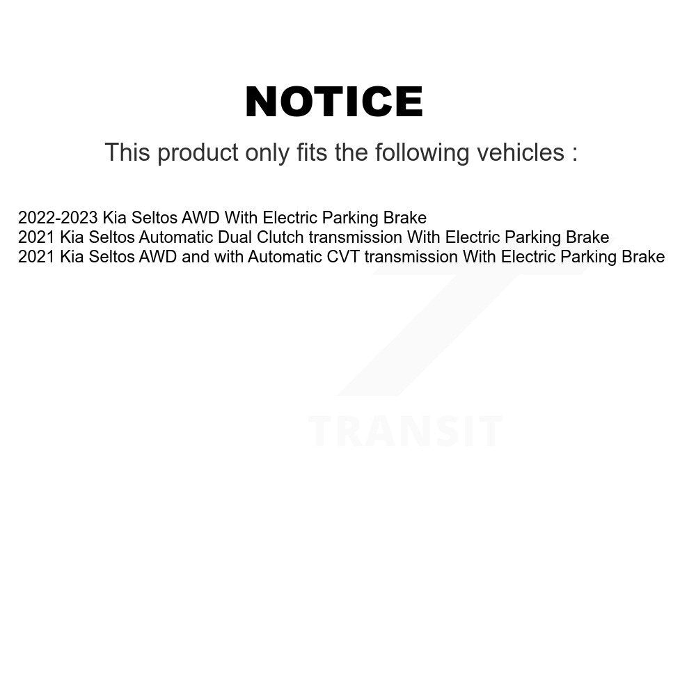Rear Coated Disc Brake Rotor & Ceramic Pad Kit For Kia Seltos With Electric Parking KGT-103279