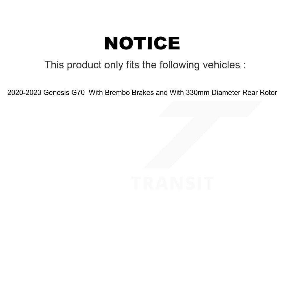 Front Rear Coated Disc Brake Rotors And Ceramic Pads Kit For 2022 Genesis G70 3.3L KGT-103316