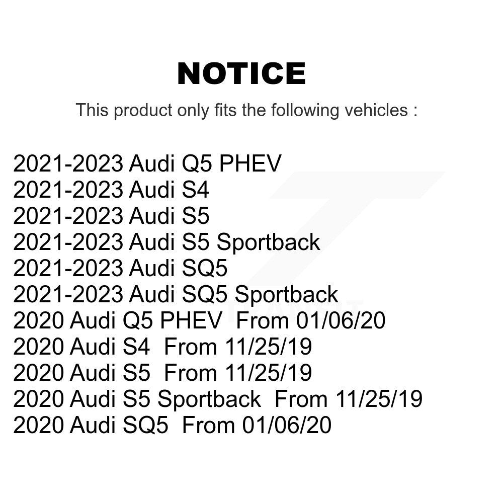 Front Rear Coated Disc Brake Rotor & Ceramic Pad Kit For Audi S5 SQ5 Sportback Q5 PHEV S4 KGT-103353