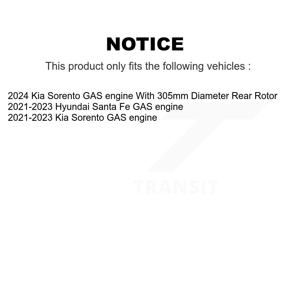 Front Rear Coated Brake Rotor Ceramic Pad Kit For Hyundai Santa Fe Kia Sorento GAS engine KGT-103382