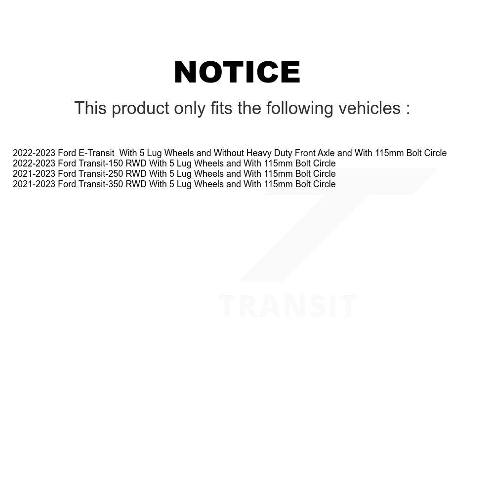 Front Coated Disc Brake Rotors Ceramic Pad Kit For Ford Transit-250 Transit-350 E-Transit KGT-103442