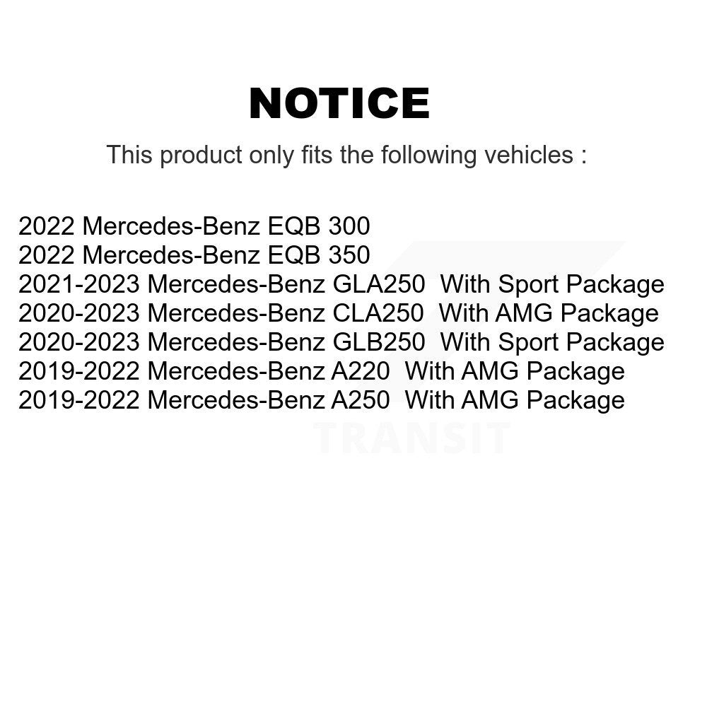 Front Coated Brake Rotor Ceramic Pad Kit For Mercedes-Benz GLB250 GLA250 A220 CLA250 A250 KGT-103461