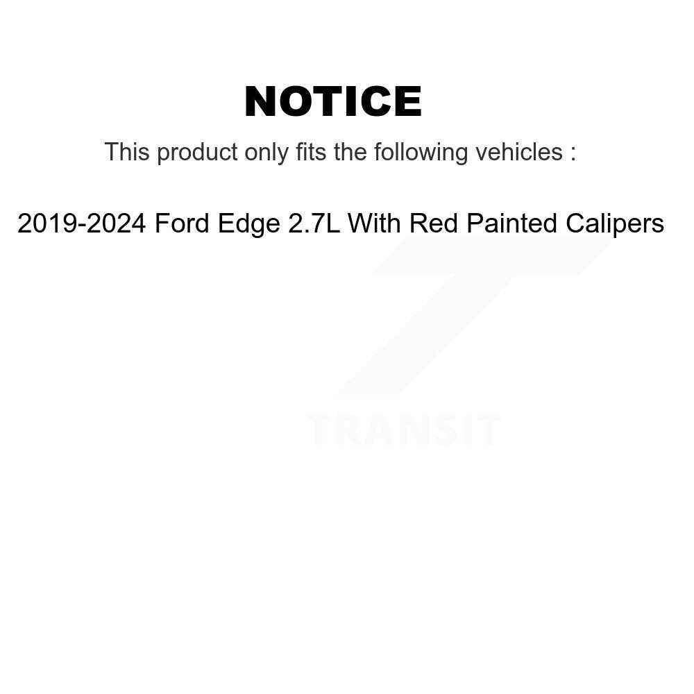 Front Coat Brake Rotor Ceramic Pad Kit For 19-24 Ford Edge 2.7L With Red Painted Calipers KGT-103479