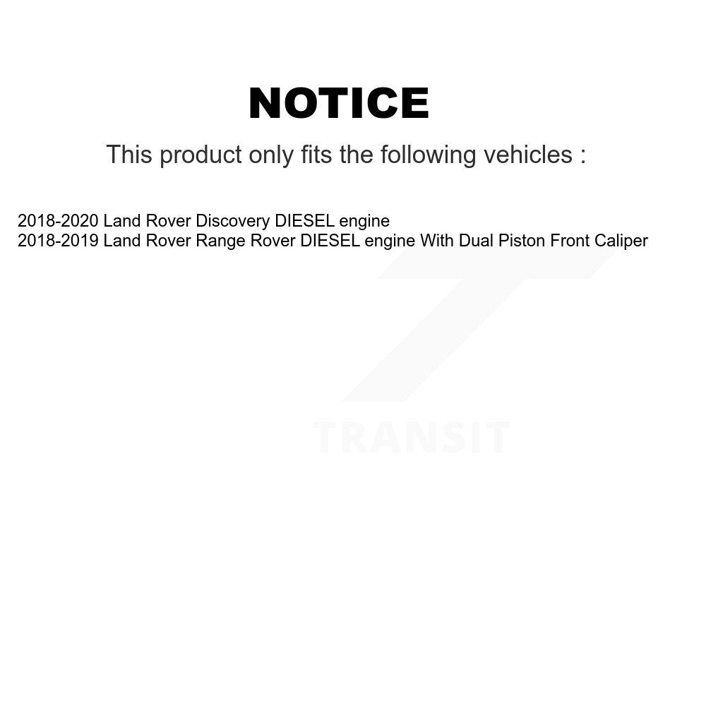 Front Coat Disc Brake Rotors Ceramic Pad Kit For Land Rover Discovery Range DIESEL engine KGT-103490