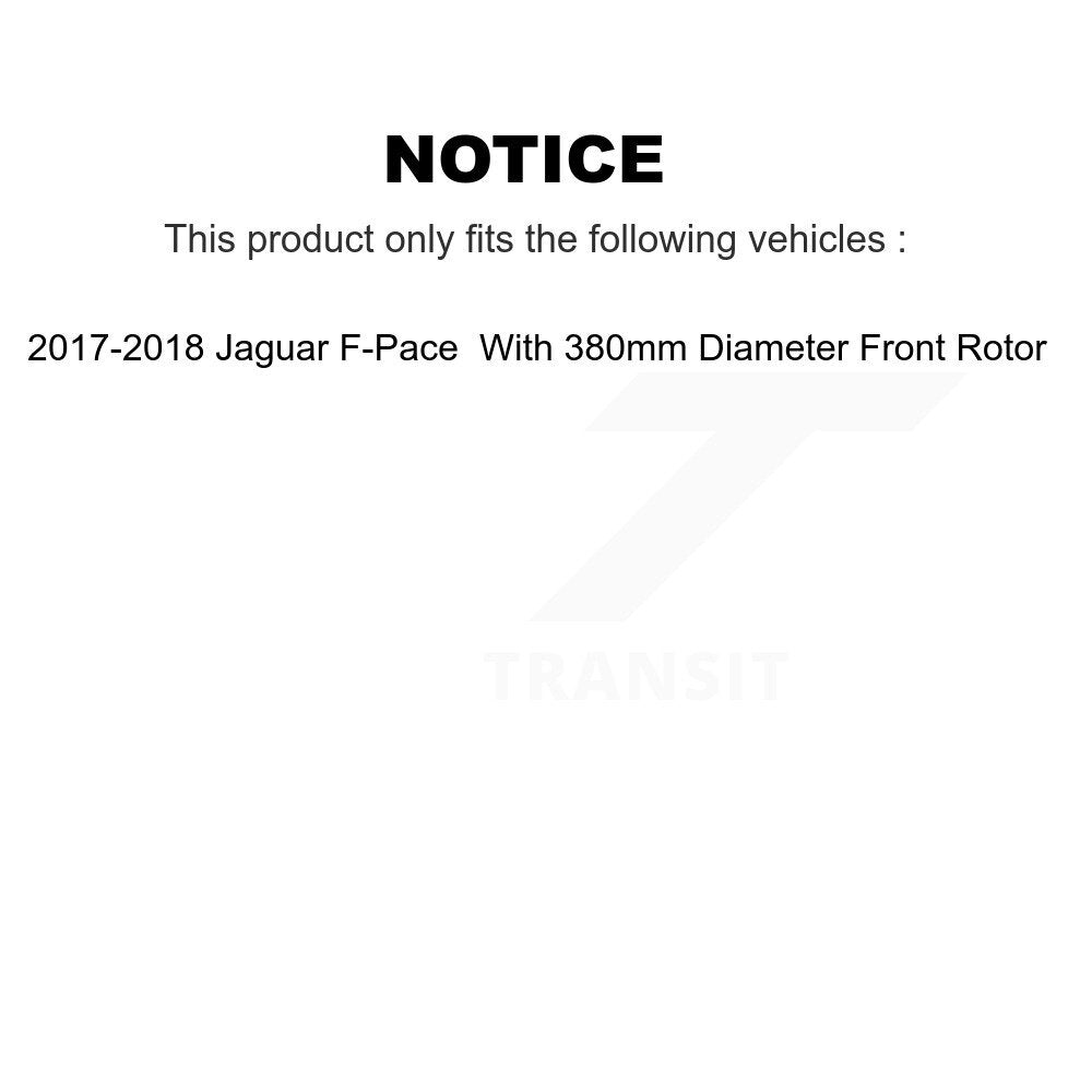 Rear Coated Brake Rotor Ceramic Pad Kit For Jaguar F-Pace With 380mm Diameter Front KGT-103508
