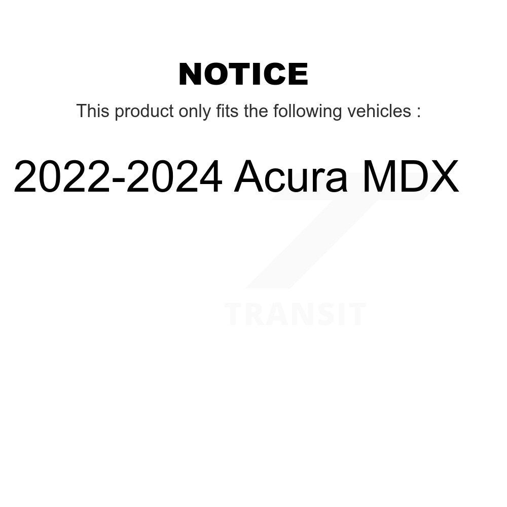 Rear Coated Disc Brake Rotors And Ceramic Pads Kit For 2022-2024 Acura MDX KGT-103529