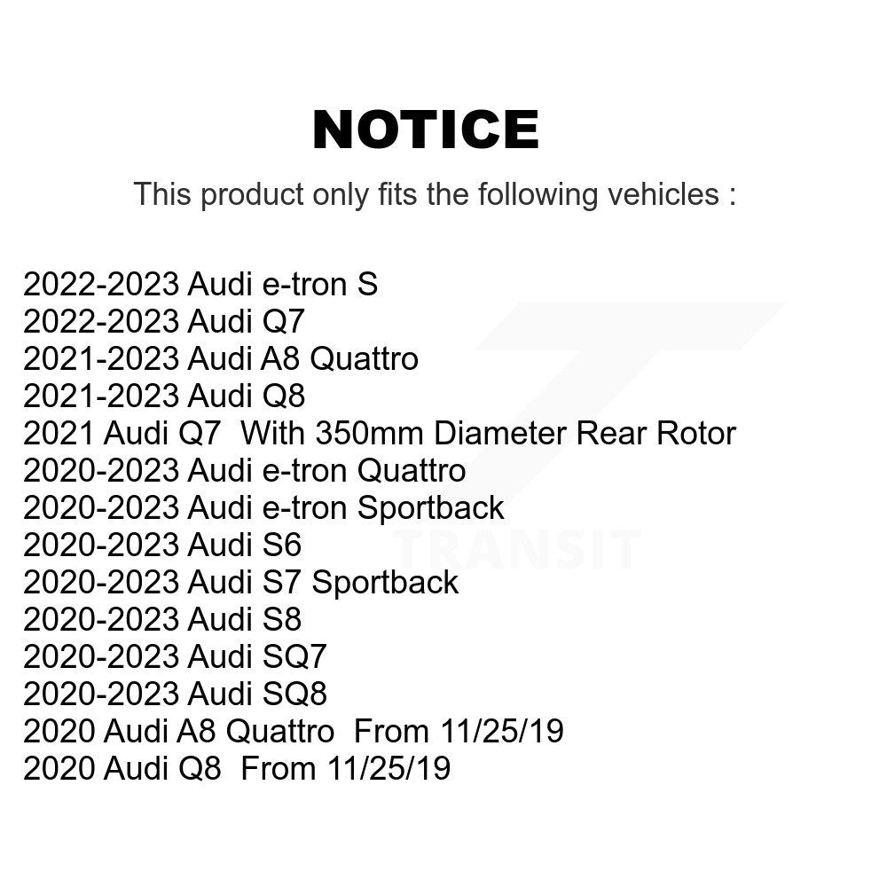 Rear Coat Brake Rotors Ceramic Pad Kit For Audi Q7 Q8 e-tron Quattro SQ8 Sportback SQ7 S6 KGT-103538