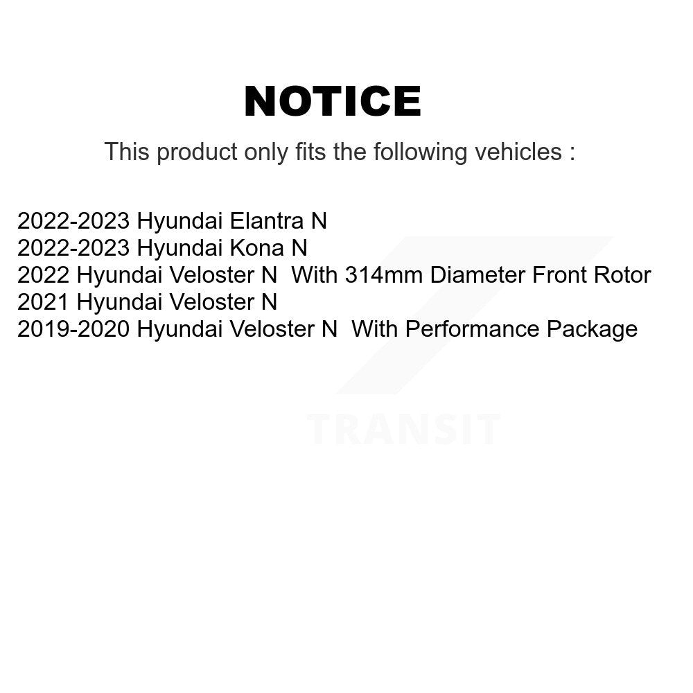 Rear Coated Disc Brake Rotors And Ceramic Pads Kit For Hyundai Elantra N Veloster Kona KGT-103570