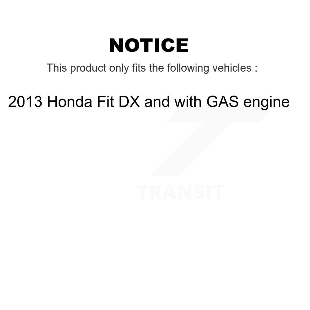 Front Rear Coated Brake Rotor Ceramic Pad Drum Kit (7Pc) For Honda Fit DX with GAS engine KGT-103577