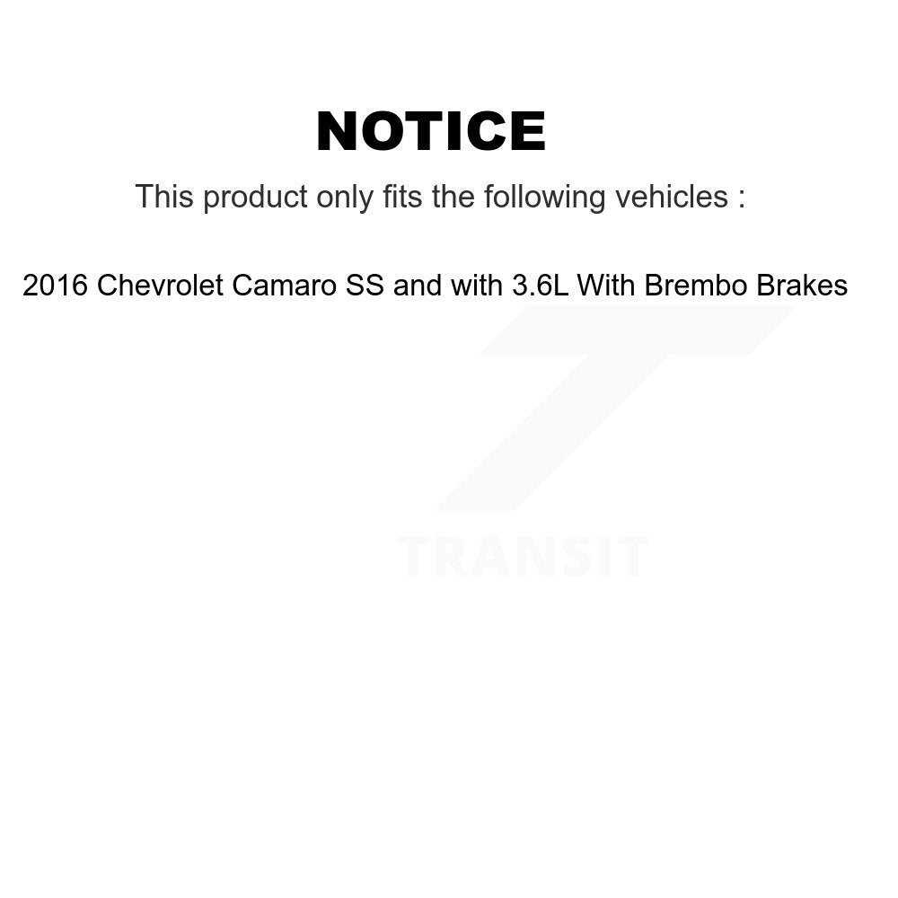 Front Rear Coat Brake Rotors Ceramic Pad Kit For 2016 Chevrolet Camaro With Brembo Brakes KGT-104376