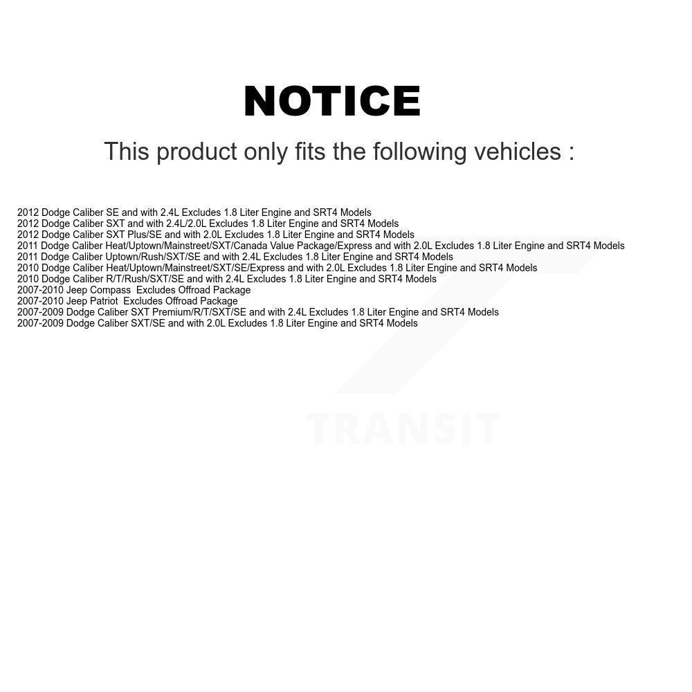 Front Arms And Complete Shock Tie Rods Link Sway Bar Kit (10Pc) For Jeep Dodge Caliber KSS-104019