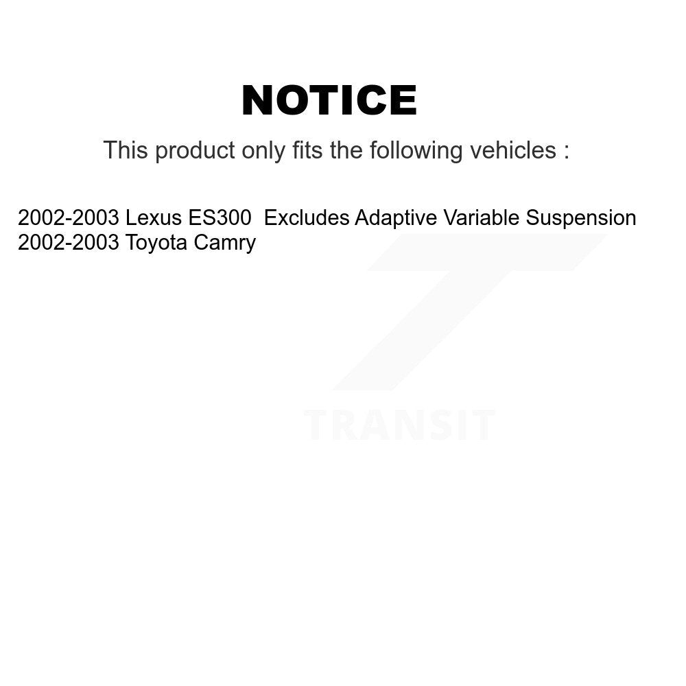 2002-2003 Lexus ES300  , 2002-2003 Toyota Camry  Rear Suspension Strut Coil Spring Assembly Kit