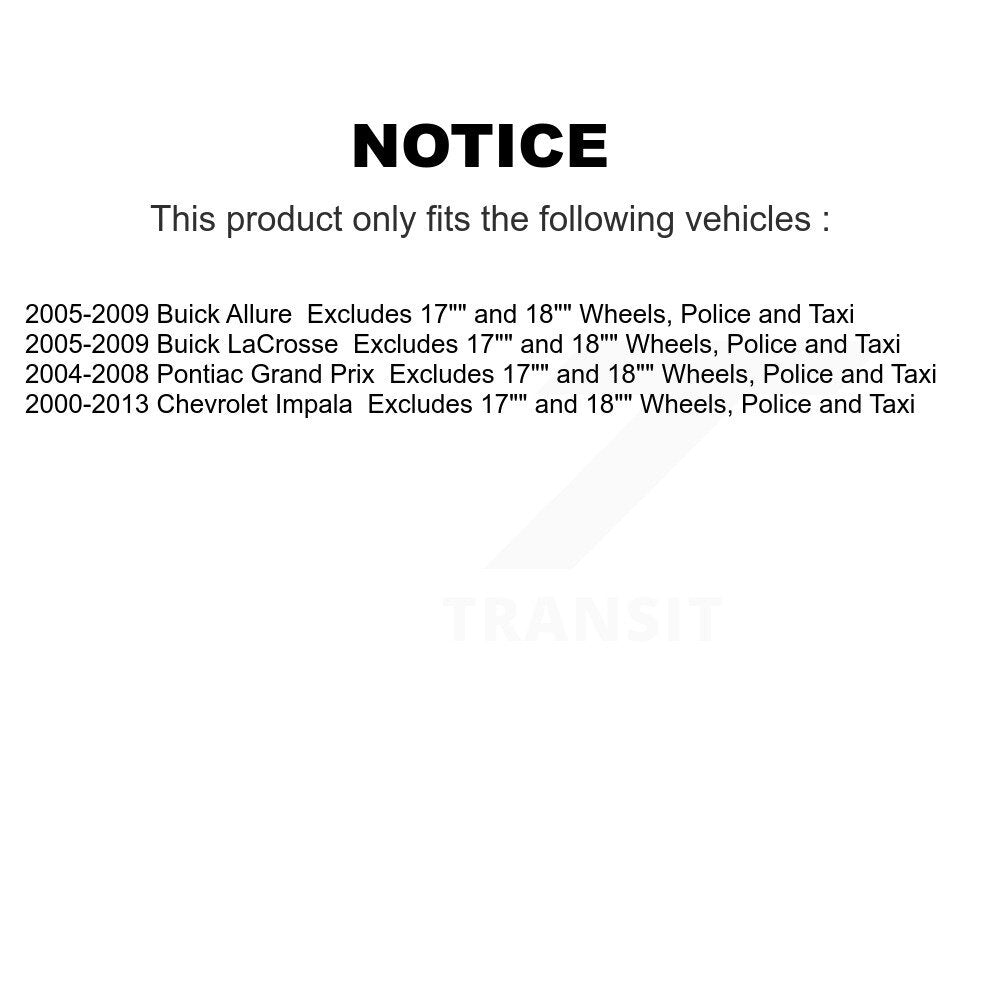 2005-2009 Buick Allure  , 2005-2009 Buick LaCrosse  , 2004-2008 Pontiac Grand Prix  , 2000-2013 Chevrolet Impala  Rear Suspension Strut Coil Spring Assembly Kit