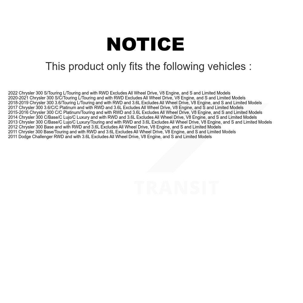 Front Left Shock Assembly And TOR Link Kit For Chrysler 300 Dodge Challenger