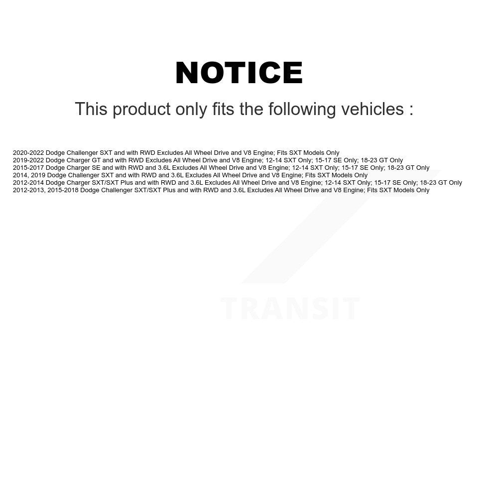 Front Right Complete Shock Assembly & TOR Link Kit For Dodge Challenger Charger