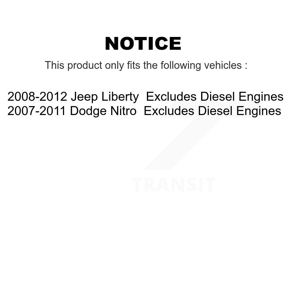 2008-2012 Jeep Liberty  , 2007-2011 Dodge Nitro  Front Left Suspension Strut Coil Spring Assembly Kit