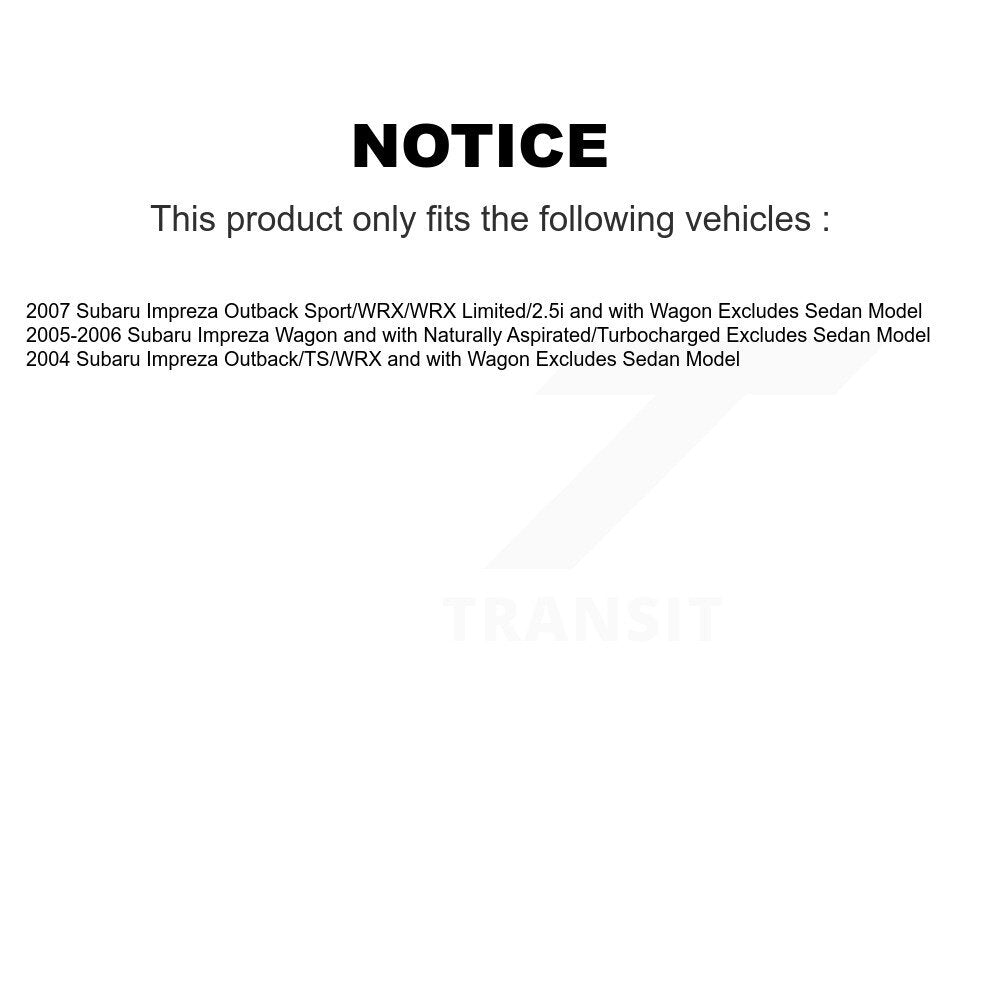 2007 Subaru Impreza , 2005-2006 Subaru Impreza  , 2004 Subaru Impreza Front Left Suspension Strut Coil Spring Assembly Kit