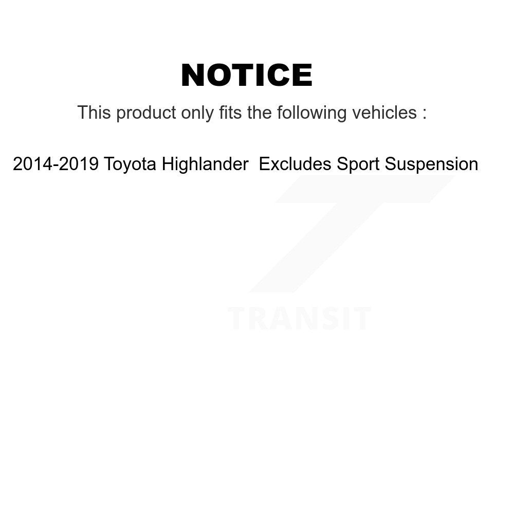 2014-2019 Toyota Highlander  Front Right Suspension Strut Coil Spring Assembly Kit