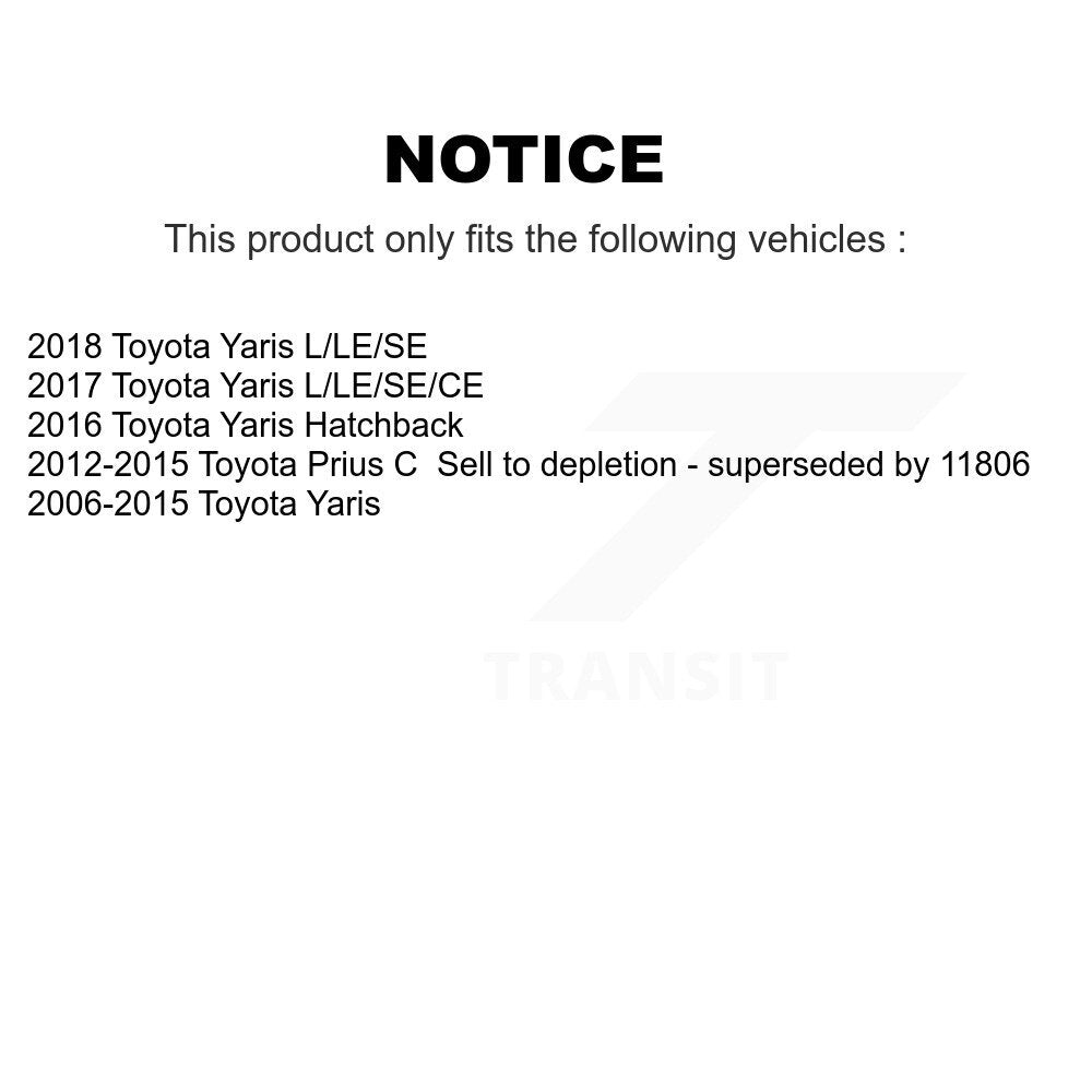 2016-2018 Toyota Yaris  , 2012-2015 Toyota Prius C  , 2006-2015 Toyota Yaris  Front Right Suspension Strut Coil Spring Assembly Kit