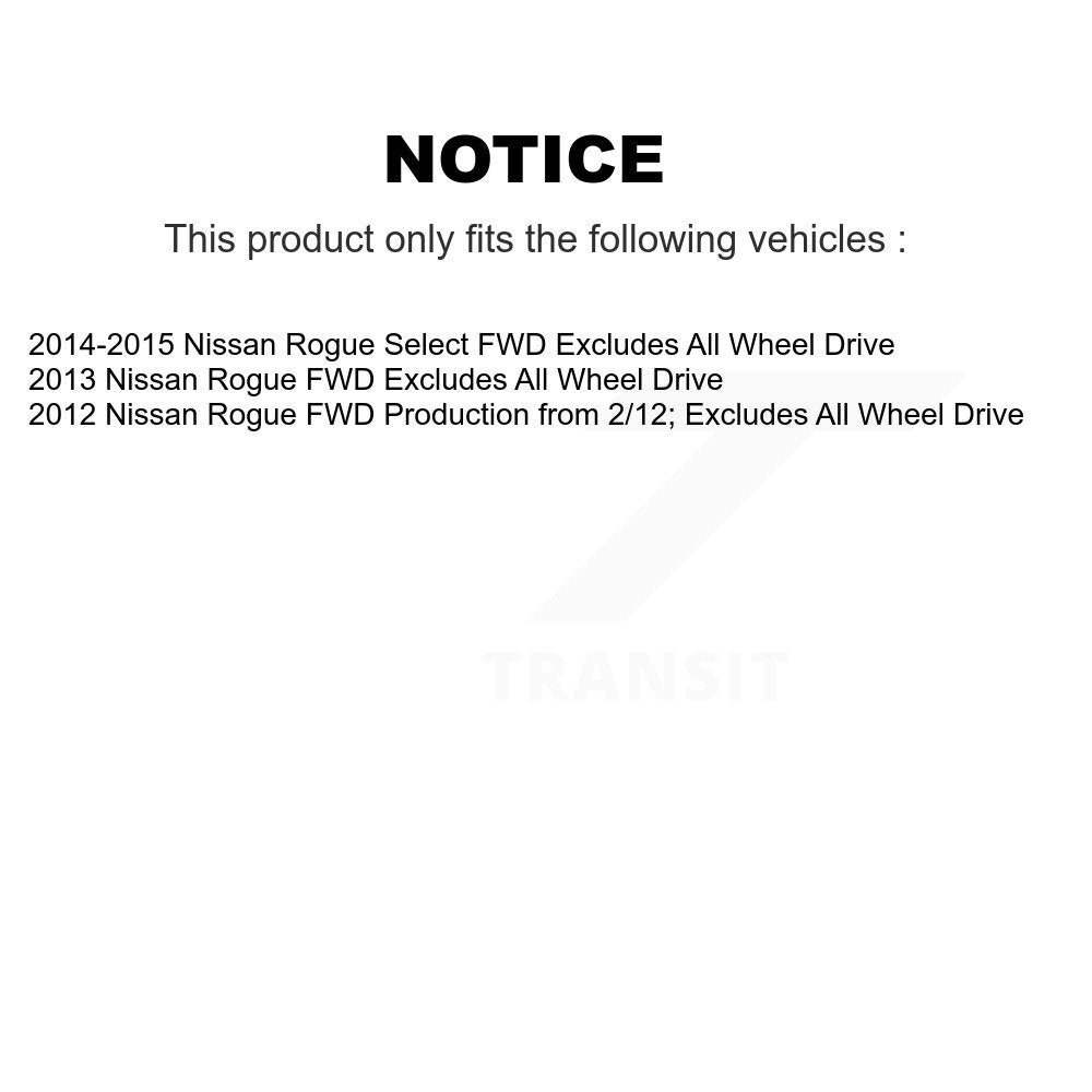 2014-2015 Nissan Rogue Select  , 2013 Nissan Rogue Front Left Suspension Strut Coil Spring Assembly Kit