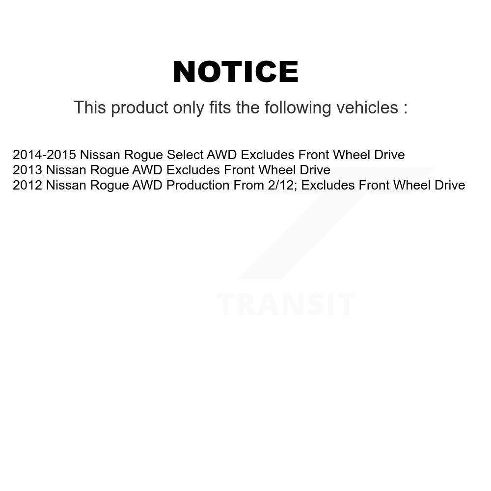 2014-2015 Nissan Rogue Select  , 2013 Nissan Rogue Front Left Suspension Strut Coil Spring Assembly Kit