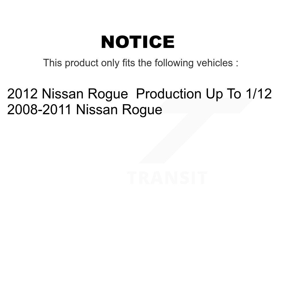 2013 Nissan Rogue , 2012 Nissan Rogue , 2008-2011 Nissan Rogue  Front Right Suspension Strut Coil Spring Assembly Kit