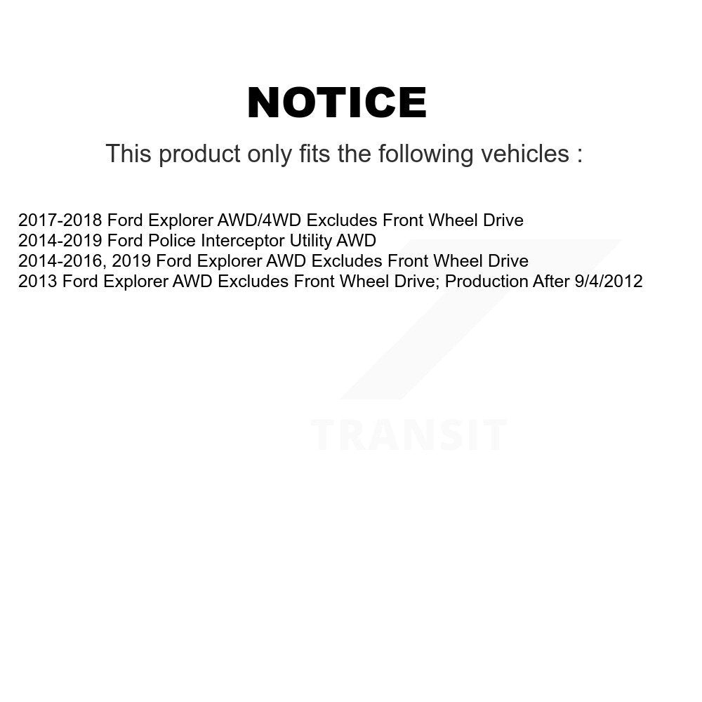 2019 Ford Explorer , 2017-2018 Ford Explorer  , 2014-2016 Ford Explorer  , 2014-2019 Ford Police Interceptor Utility  , 2013 Ford Explorer Front Right Suspension Strut Coil Spring Assembly Kit