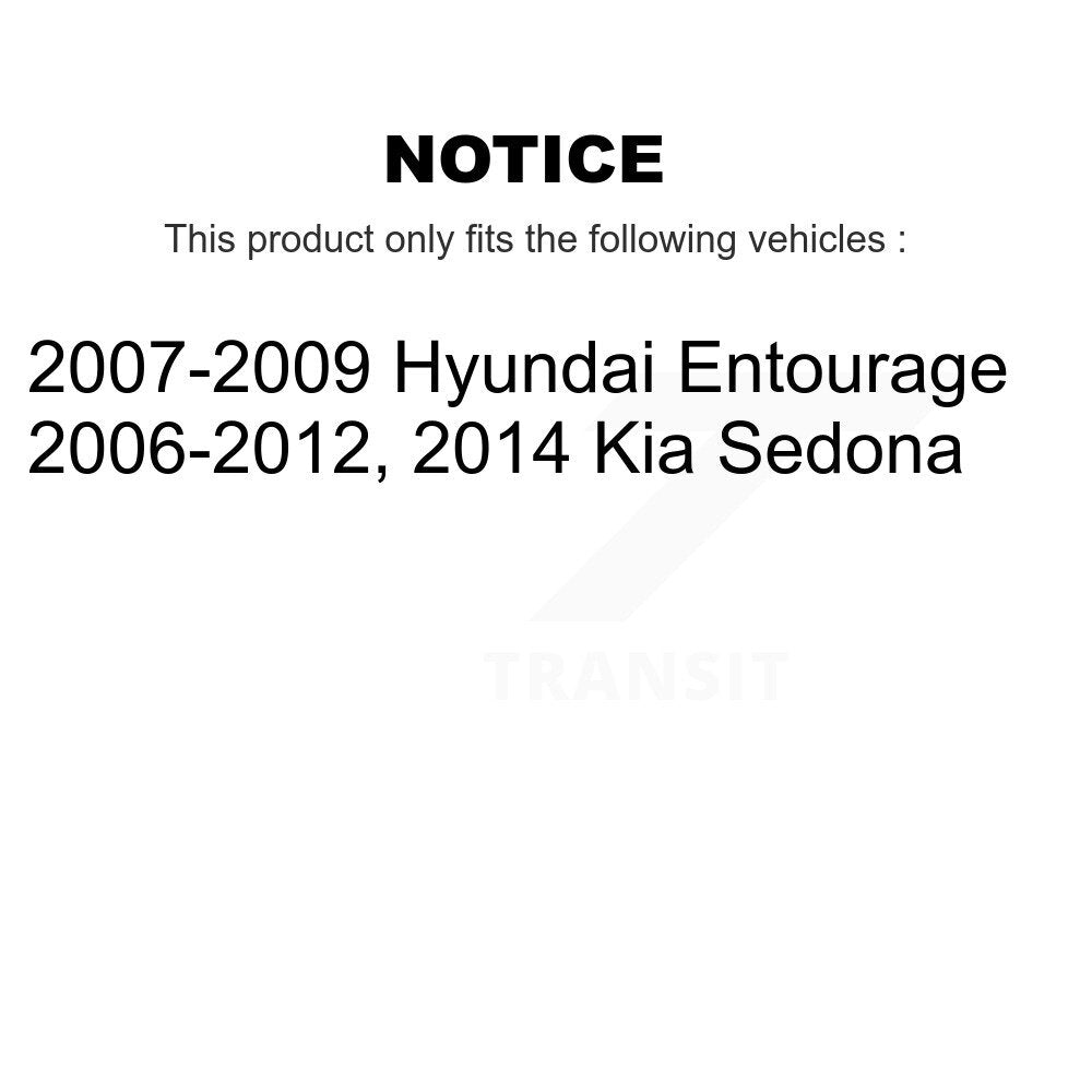2014 Kia Sedona , 2007-2010 Hyundai Entourage  , 2006-2012 Kia Sedona  Front Right Suspension Strut Coil Spring Assembly Kit