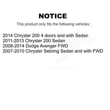 Charger l&#39;image dans la galerie, 2011-2014 Chrysler 200  , 2008-2014 Dodge Avenger  , 2007-2010 Chrysler Sebring  Front and Rear Suspension Strut Coil Spring Assembly Kit