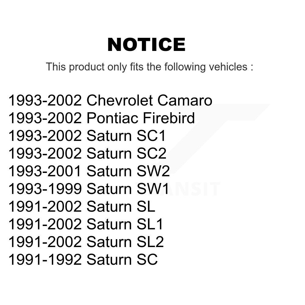 Front Tie Rod End & Boot Kit For Chevrolet Camaro Pontiac Firebird Saturn SL1 SC1 SL2 SC2 KTB-100019