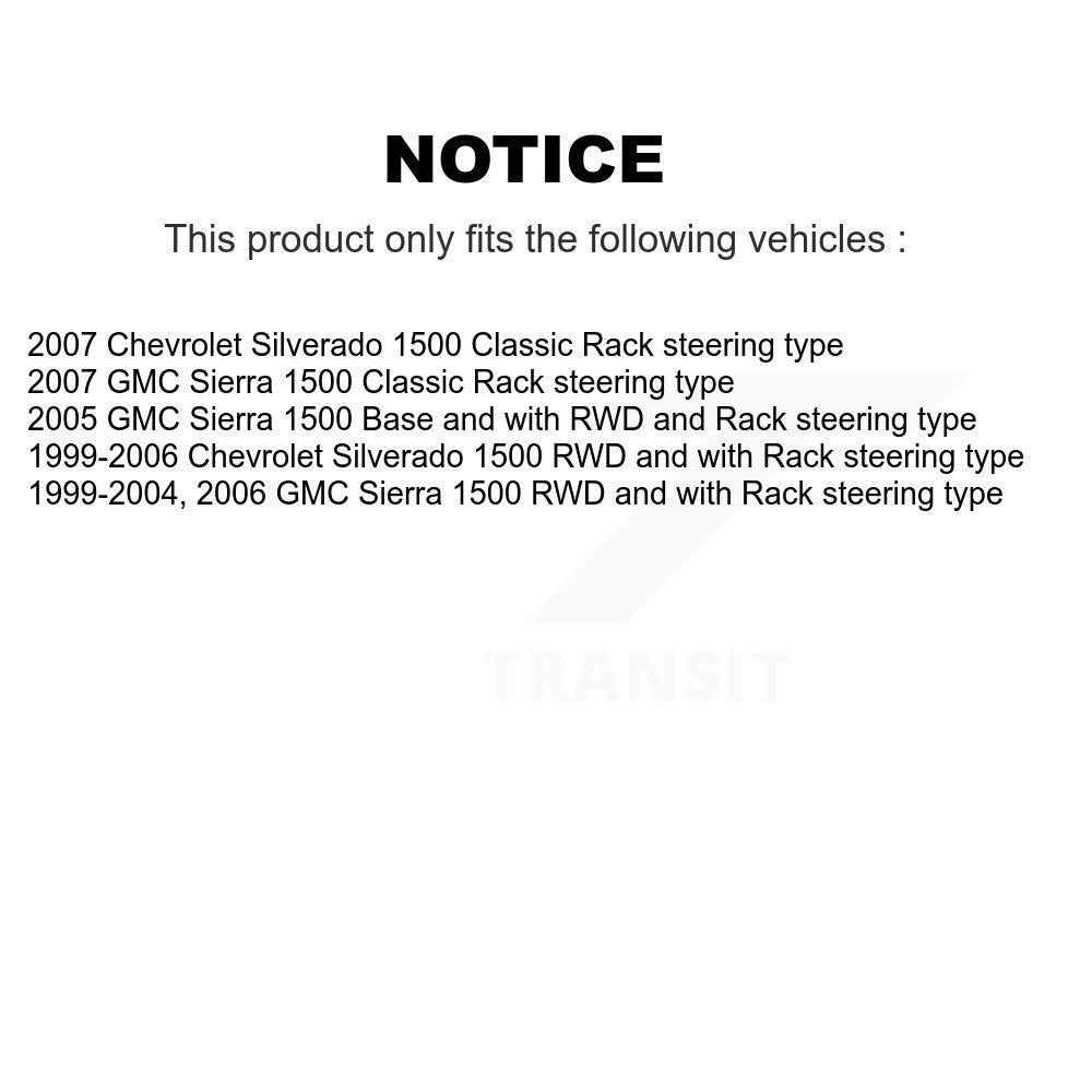 Front Steering Tie Rod End & Boot Kit For Chevrolet Silverado 1500 GMC Sierra Classic KTB-100030