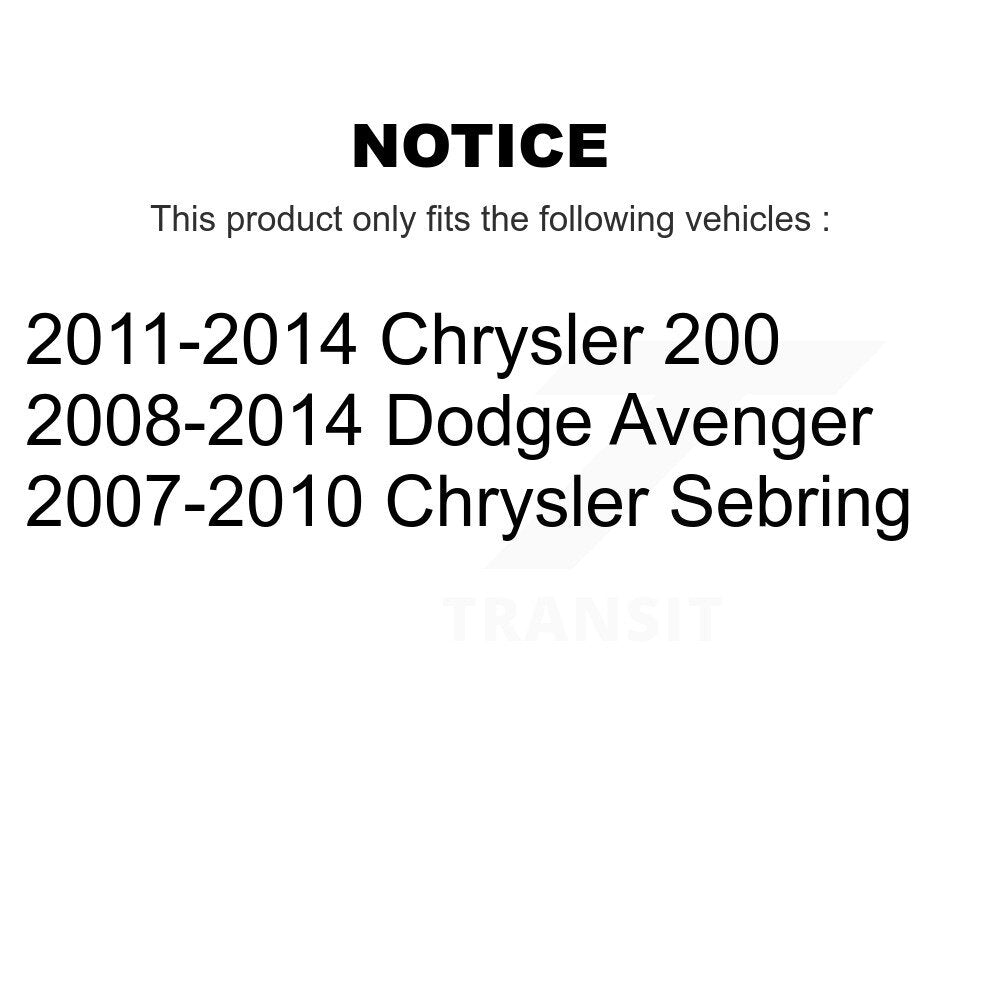 Front Steering Tie Rod End & Boot Kit For Chrysler 200 Dodge Avenger Sebring KTB-100079