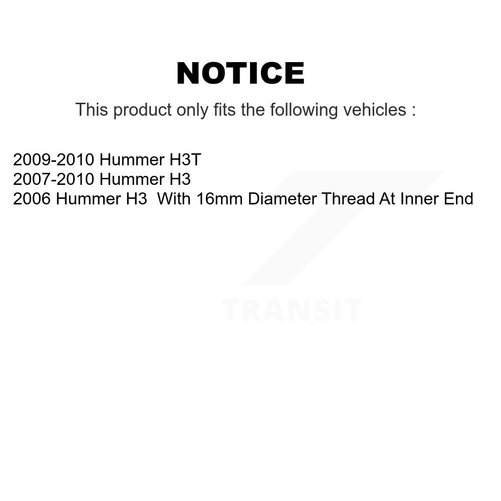 Front Steering Tie Rod End & Boot Kit For Hummer H3 H3T KTB-100091