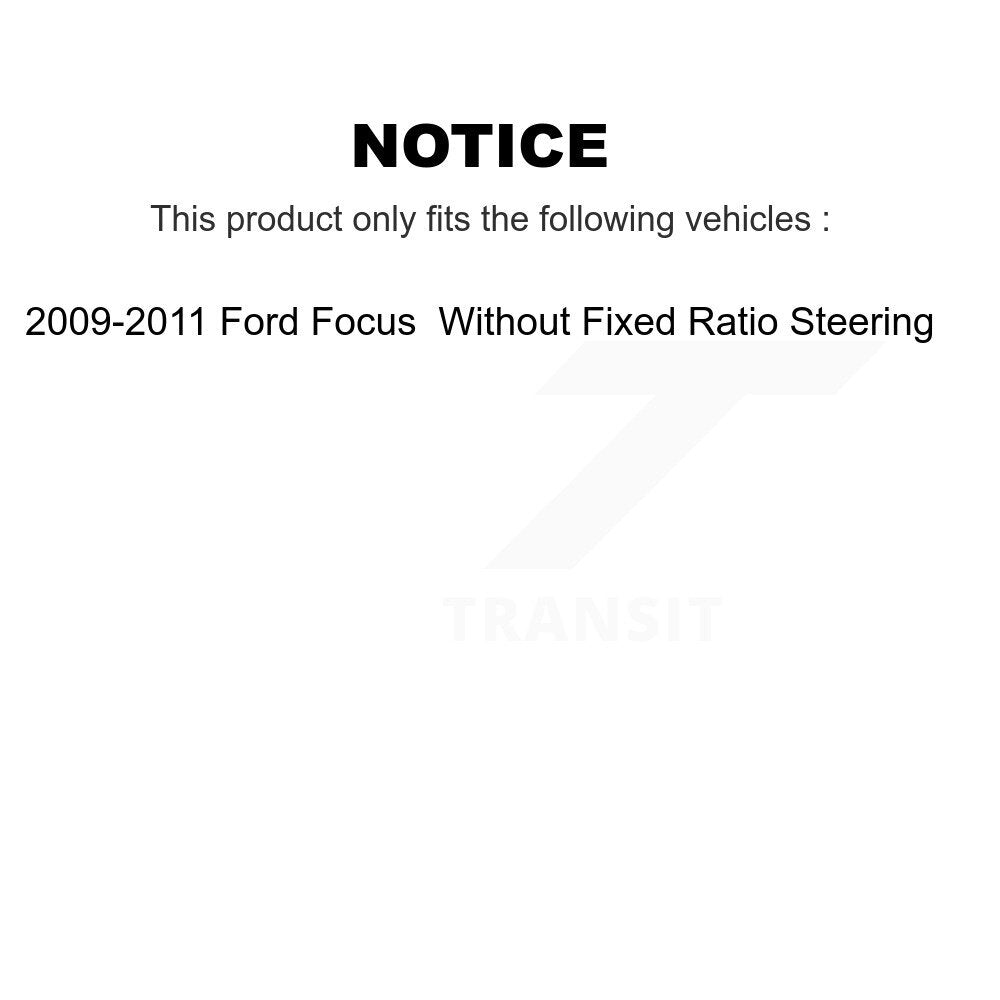 Front Tie Rod End & Boot Kit For 2009-2011 Ford Focus Without Fixed Ratio Steering KTB-100839