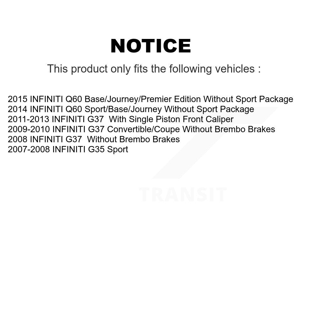 Front Rear Ceramic Brake Pads Kit For INFINITI G37 G35 Q60