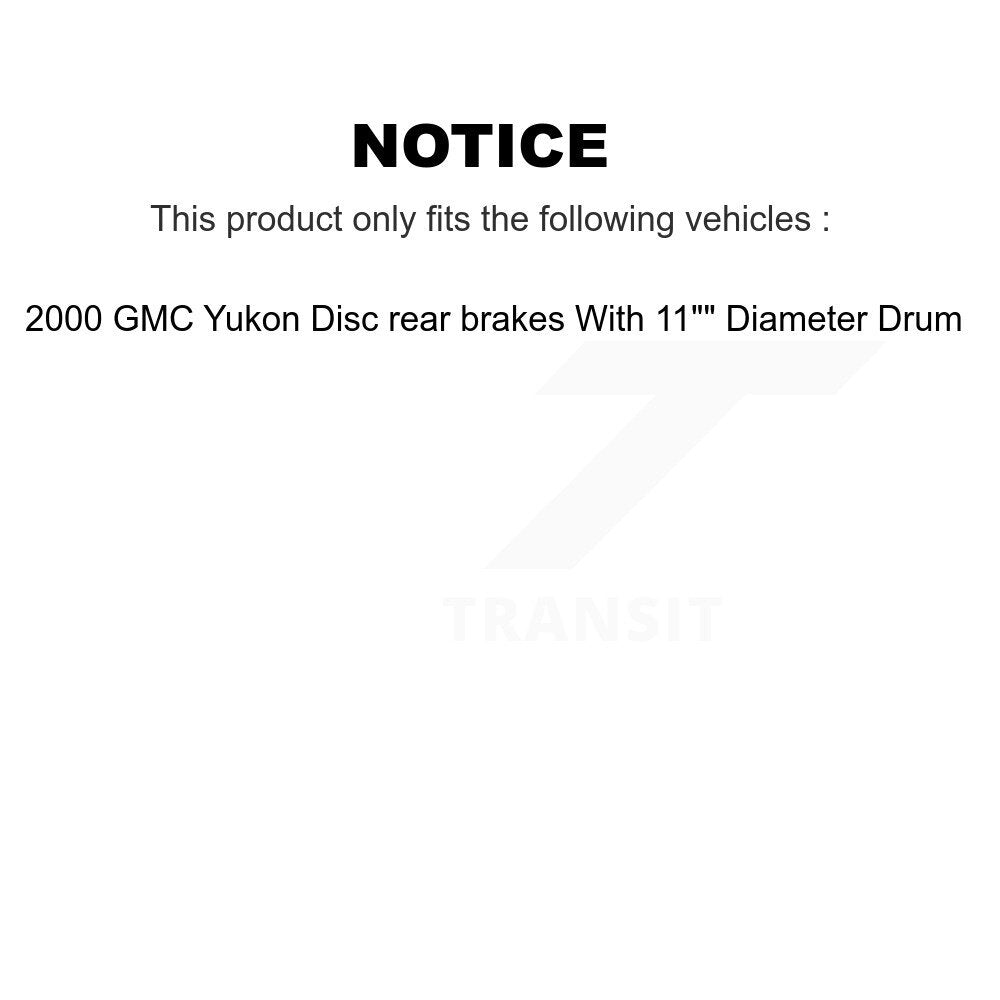 Front Rear Ceramic Brake Pads Drum Shoe Kit For GMC Yukon With 11" Diameter