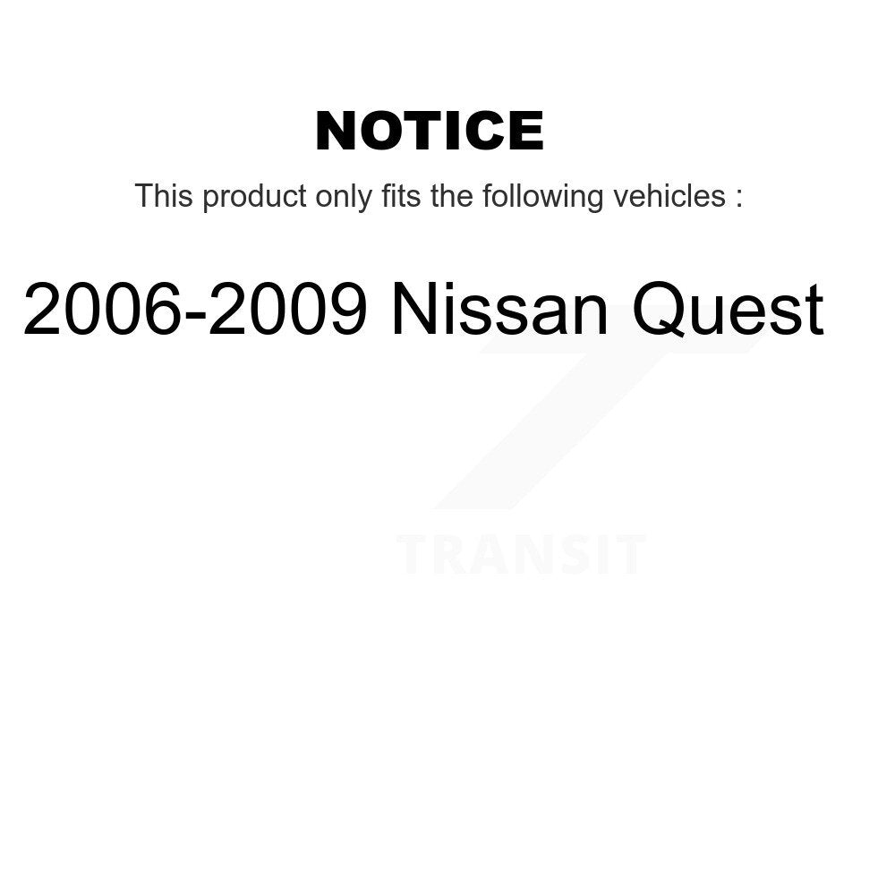 Kit de plaquettes de frein et chaussures de stationnement en céramique avant et arrière, pour Nissan Quest 2008 – 2009 