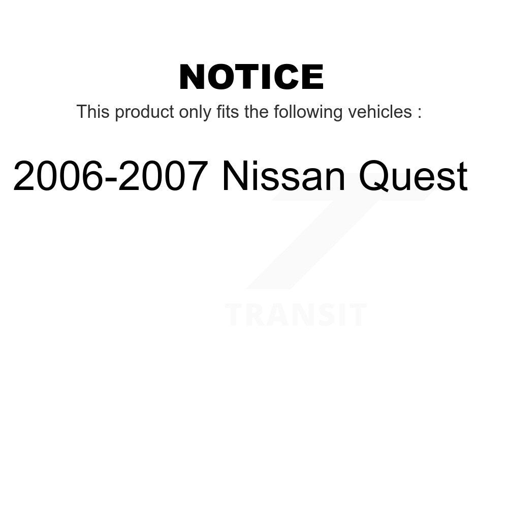 Kit de plaquettes de frein et chaussures de stationnement en céramique avant et arrière, pour Nissan Quest 2006 – 2007 