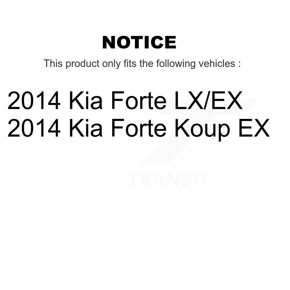 Front Rear Ceramic Brake Pads And Parking Shoes Kit For 2014-2014 Kia Forte Koup