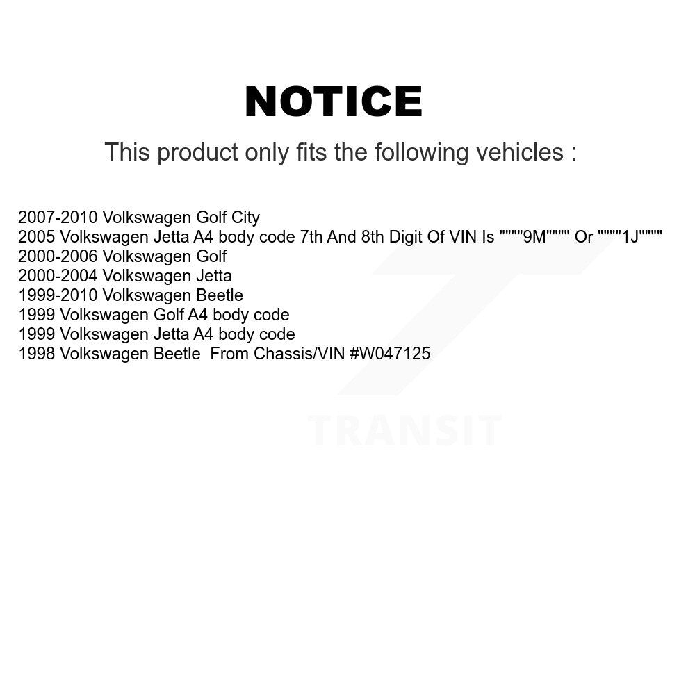 Front Outer & Inner Steering Tie Rod End Kit For Volkswagen Jetta Golf Beetle City KTR-105030
