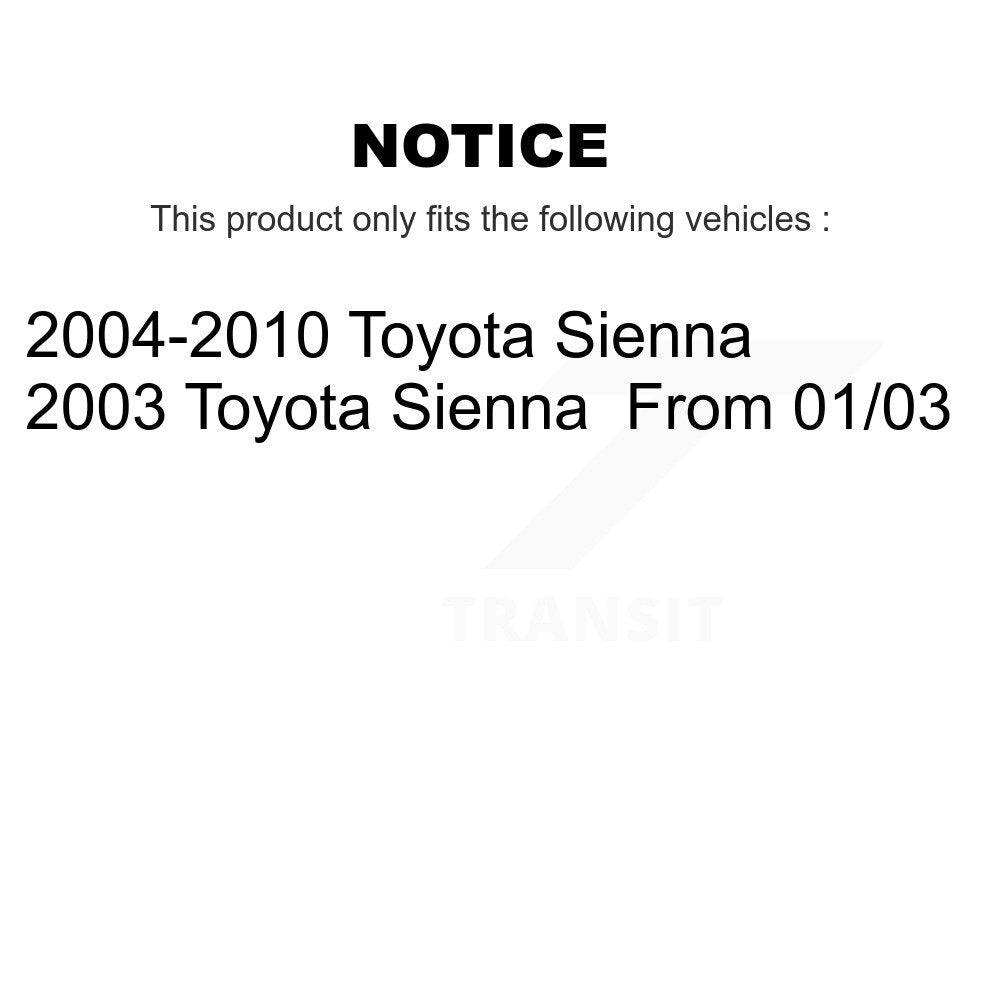 Front Outer & Inner Steering Tie Rod End Kit For Toyota Sienna KTR-105039