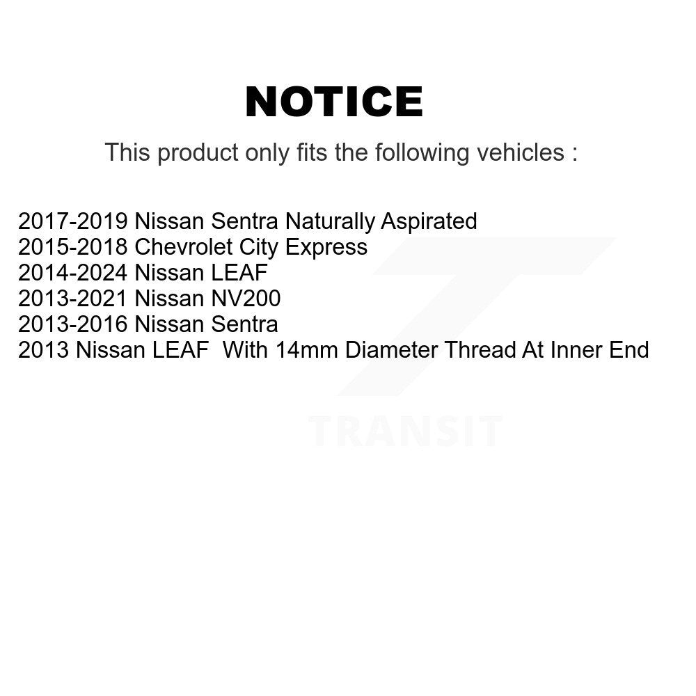 Front Outer & Inner Tie Rod End Kit For Nissan Sentra LEAF NV200 Chevrolet City Express KTR-105045